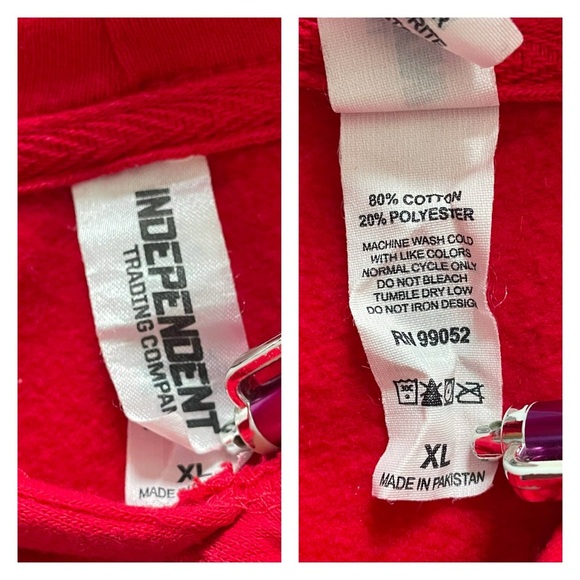 Independent Trading Company Pullover Drawstring Hoodie Eyes Graphic Long Sleeves - Picture 4 of 7